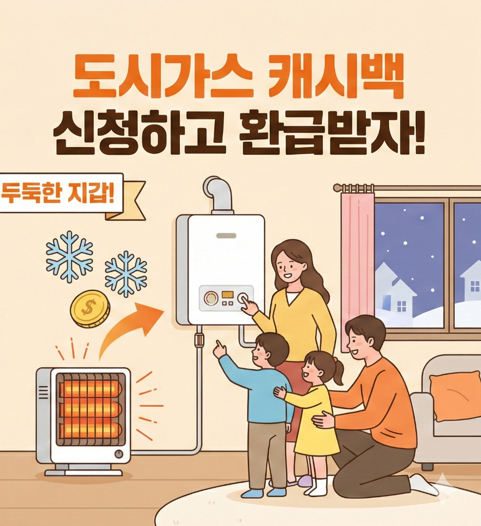 2026 도시가스 캐시백 난방비 절약 가족